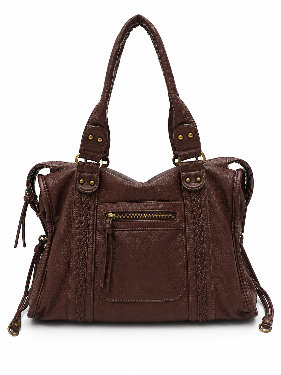 Camden Washed Vegan Leather Tote Bag
