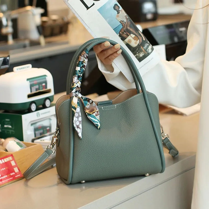 Twickenham Genuine Leather Bucket Bag