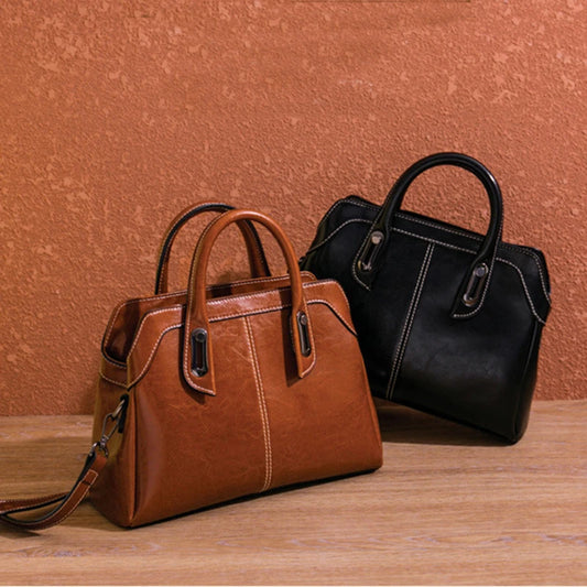 Chalk Genuine Leather Tote Bag