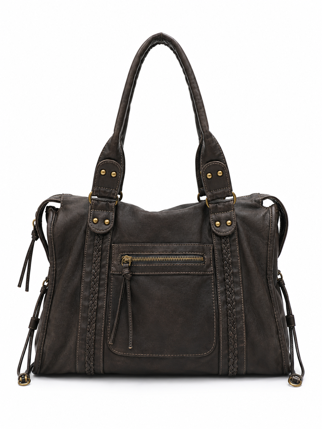 Camden Washed Vegan Leather Tote Bag