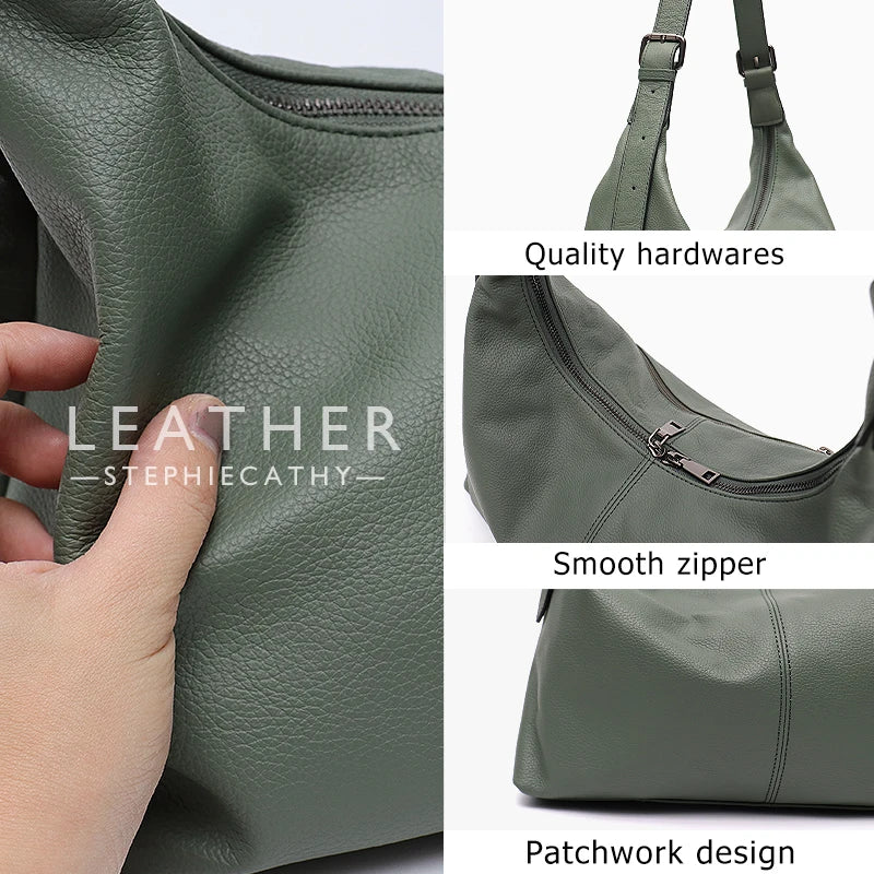 Kentish Genuine Leather Hobo Bag