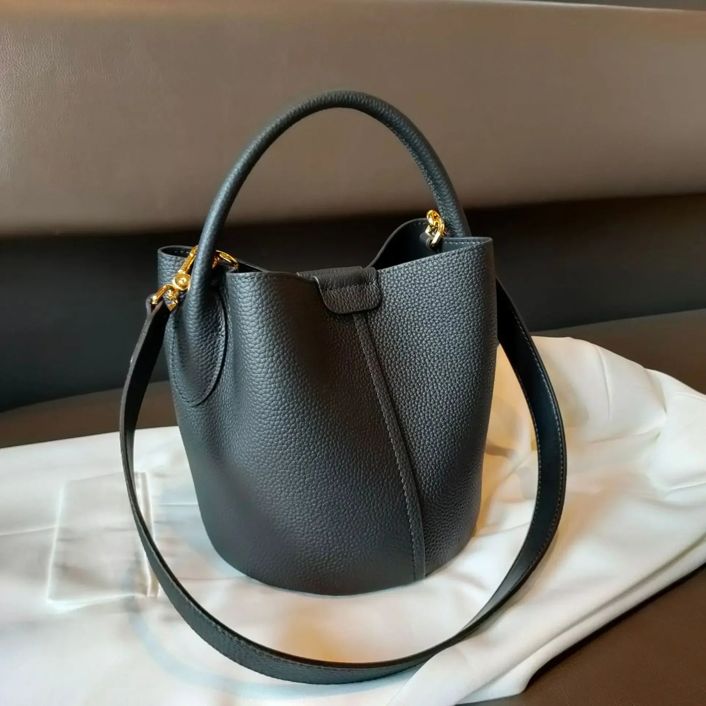 Vauxhall Genuine Leather Bucket Bag