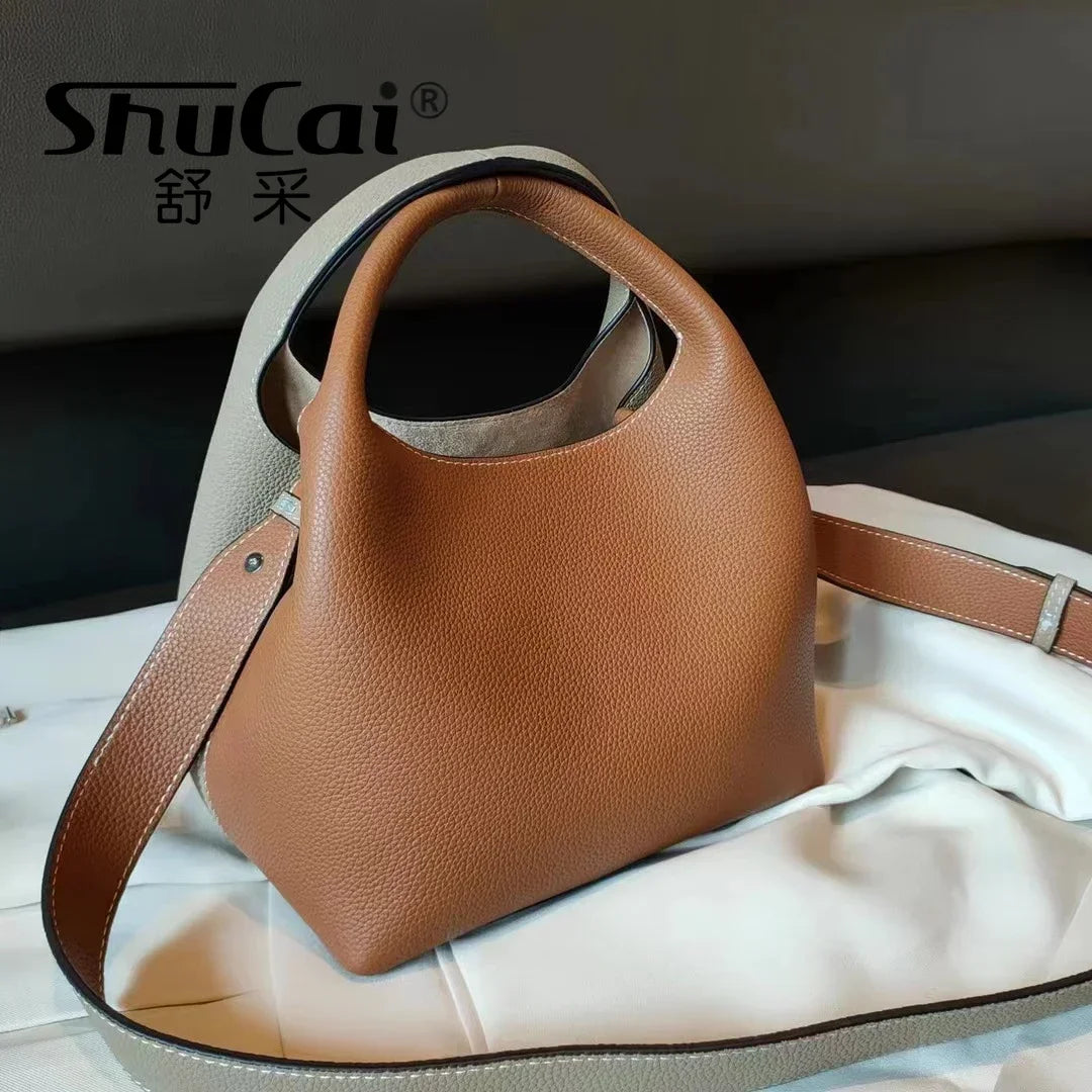 Tooting Genuine Leather Bucket Bag