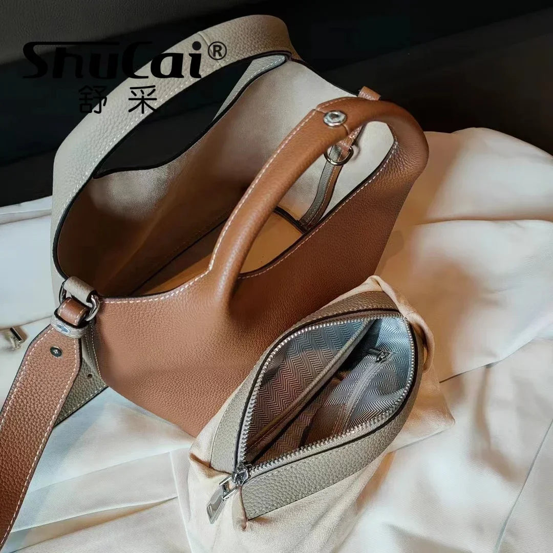 Tooting Genuine Leather Bucket Bag