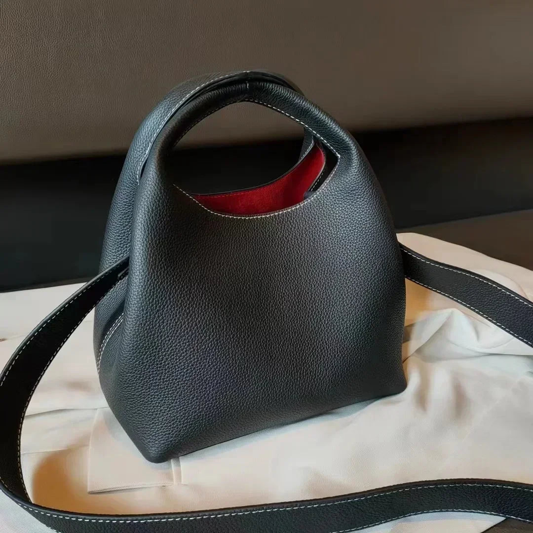 Tooting Genuine Leather Bucket Bag