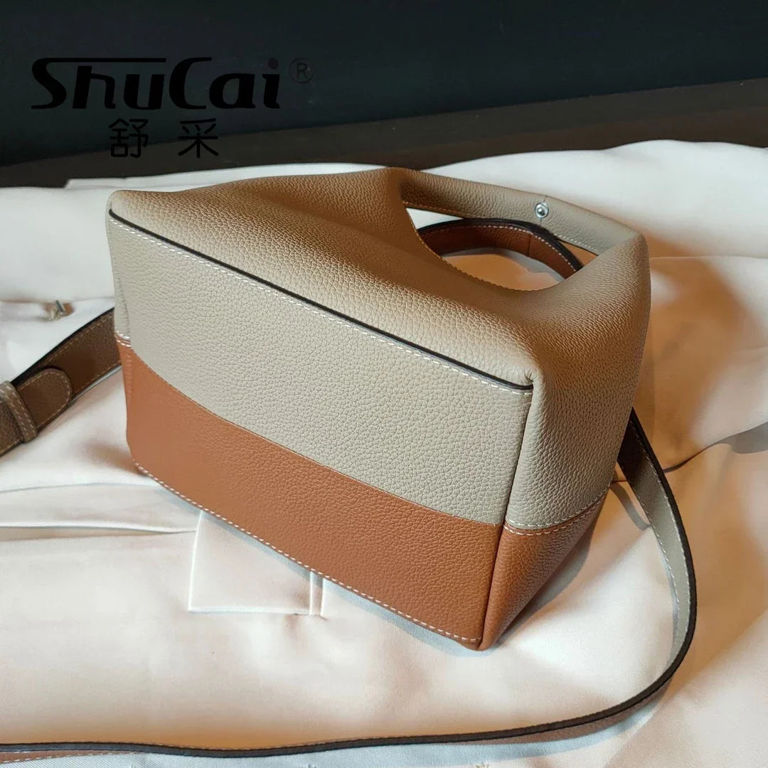 Tooting Genuine Leather Bucket Bag