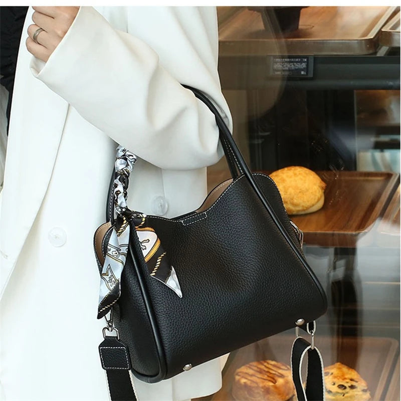 Twickenham Genuine Leather Bucket Bag