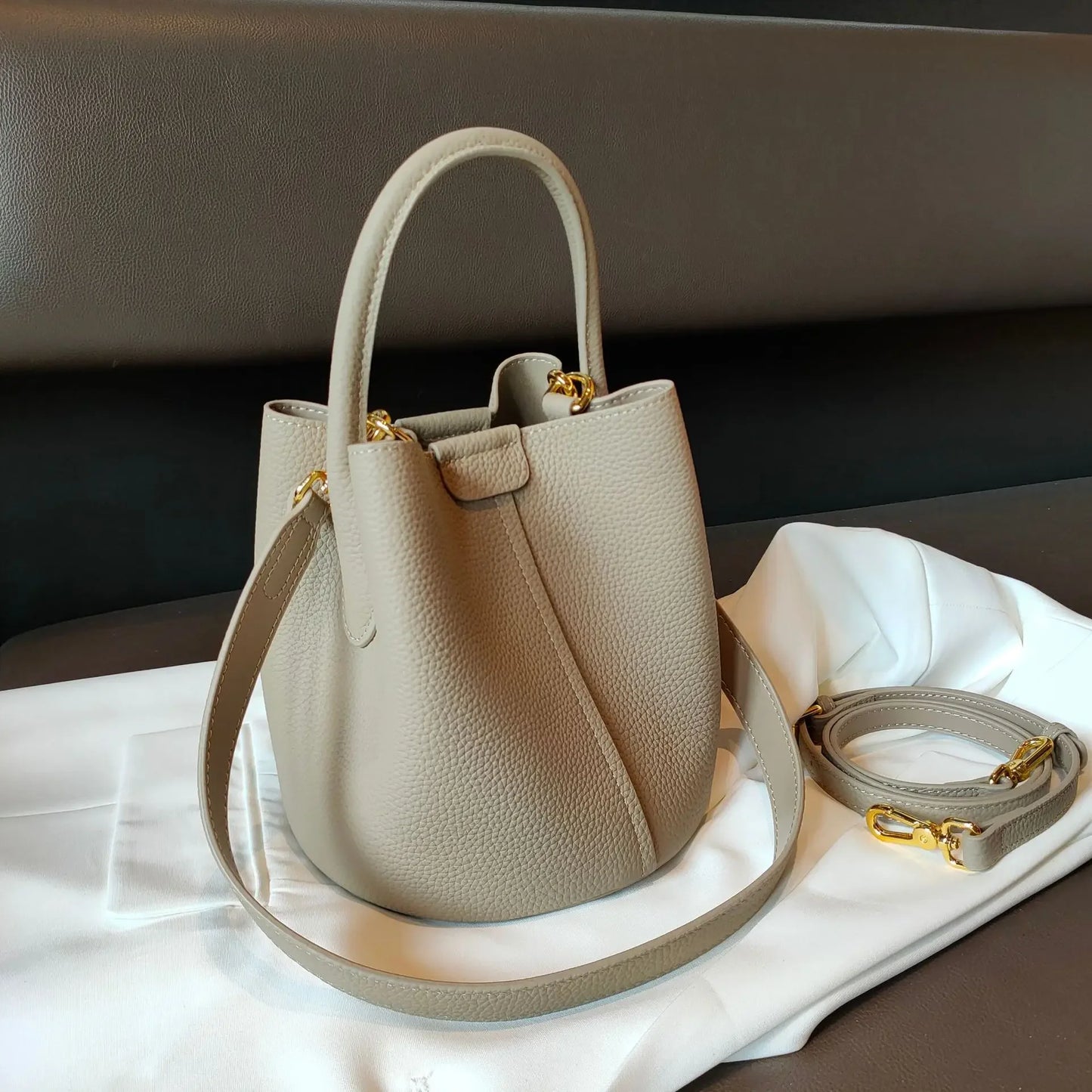 Vauxhall Genuine Leather Bucket Bag