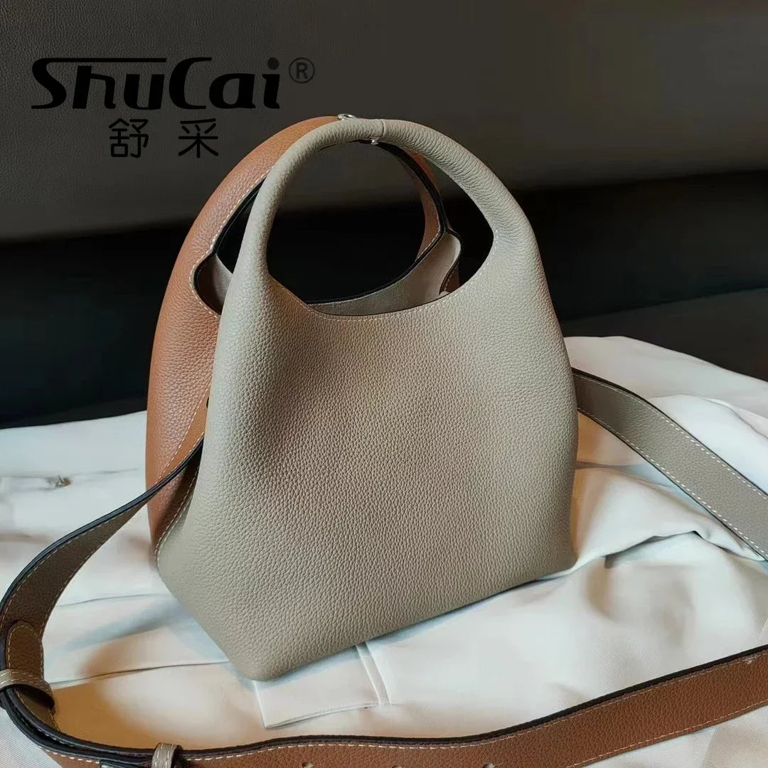 Tooting Genuine Leather Bucket Bag