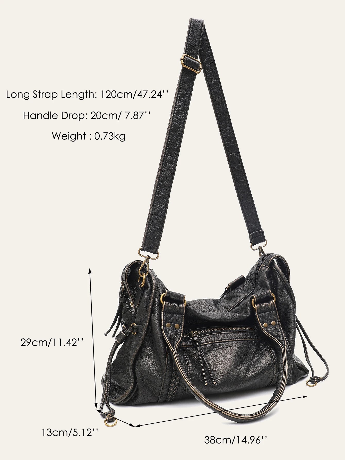 Camden Washed Vegan Leather Tote Bag