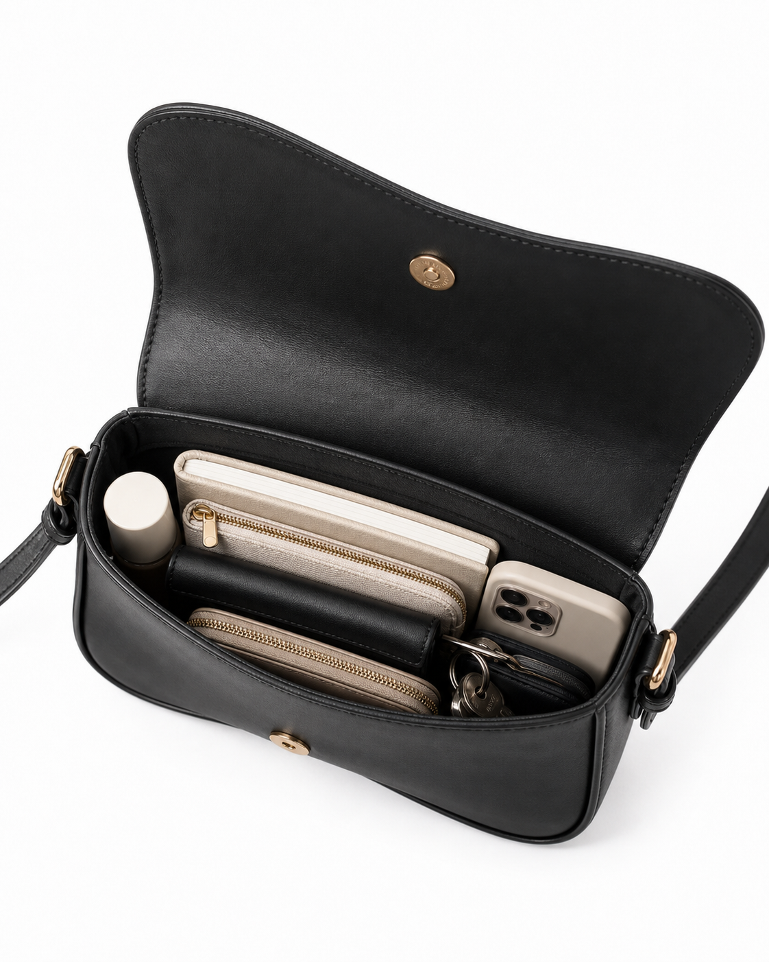 Shoreditch Vegan Leather Flap Crossbody Bag