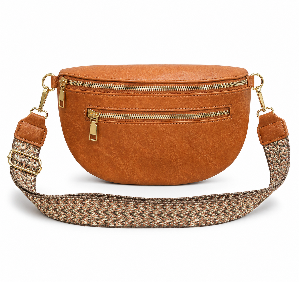 Sidcup Vegan Leather Crossbody Bag - brown-waist-bag