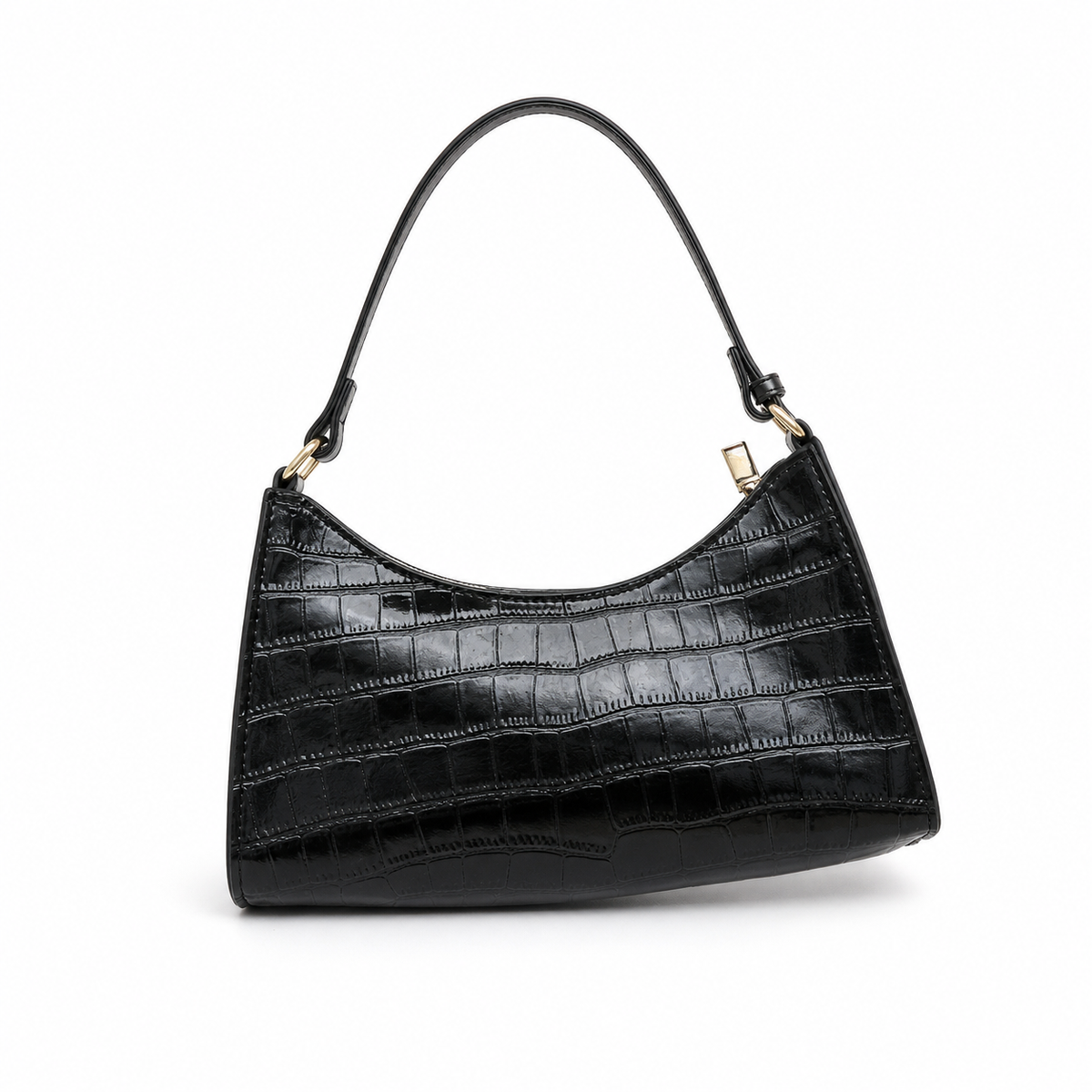Tavistock Vegan Leather Shoulder Bag - black-angle-1