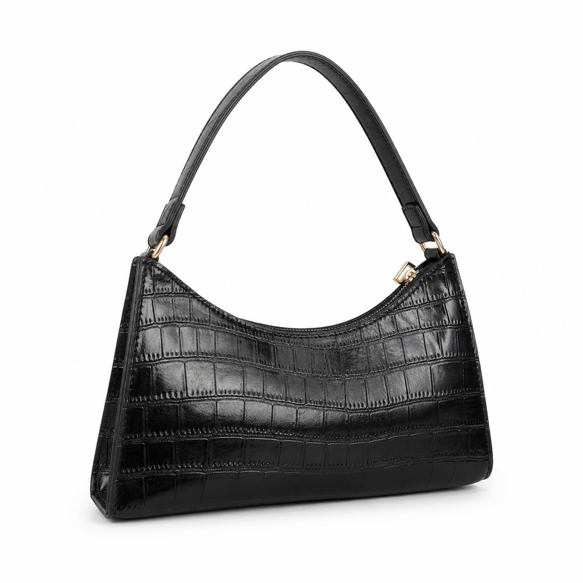 Tavistock Vegan Leather Shoulder Bag - black-angle-2