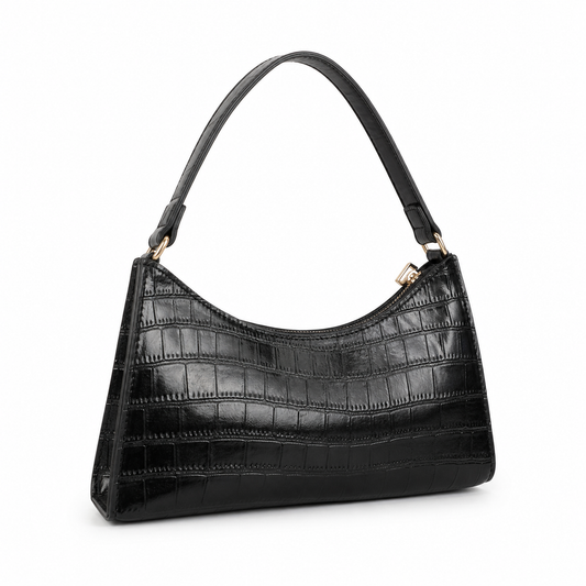 Tavistock Vegan Leather Shoulder Bag - black-angle-2