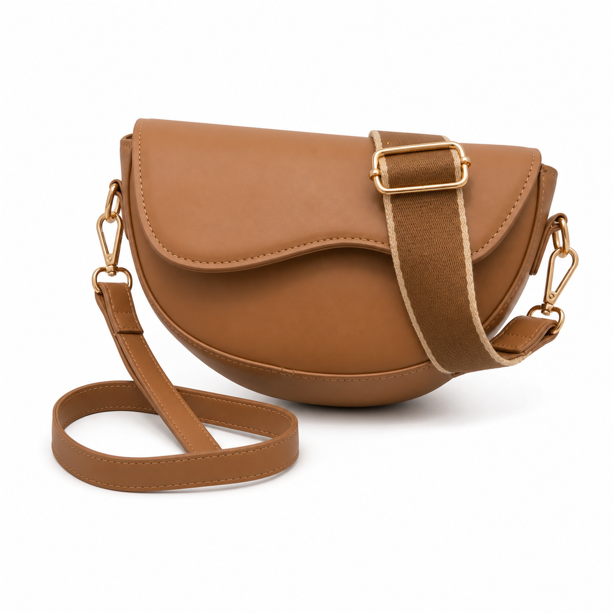 Warlingham Vegan Leather Hobo Bag - light-brown